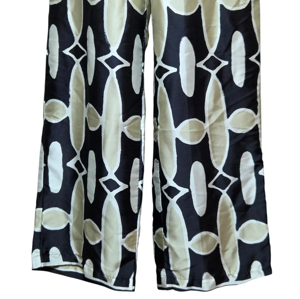Zara Patterned Wide Leg Pants Size-Small - Picture 3 of 9